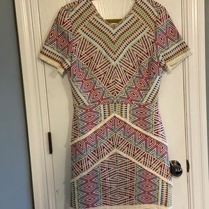 Embroidered Dress with Fringe, Exposed Zipper, and Cut Outs